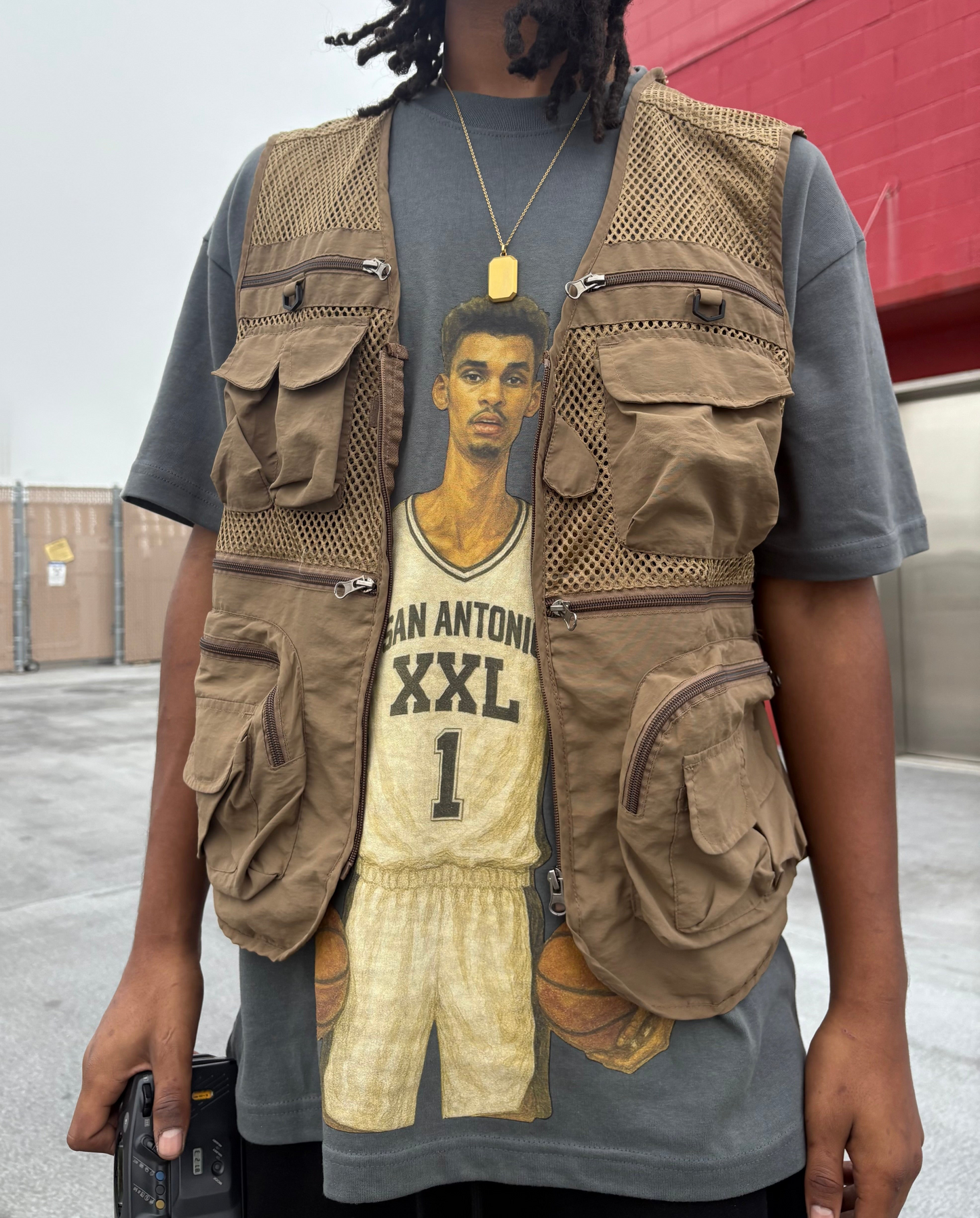 Victor Wembanyama XXL Gray “Cheat Code” T-Shirt