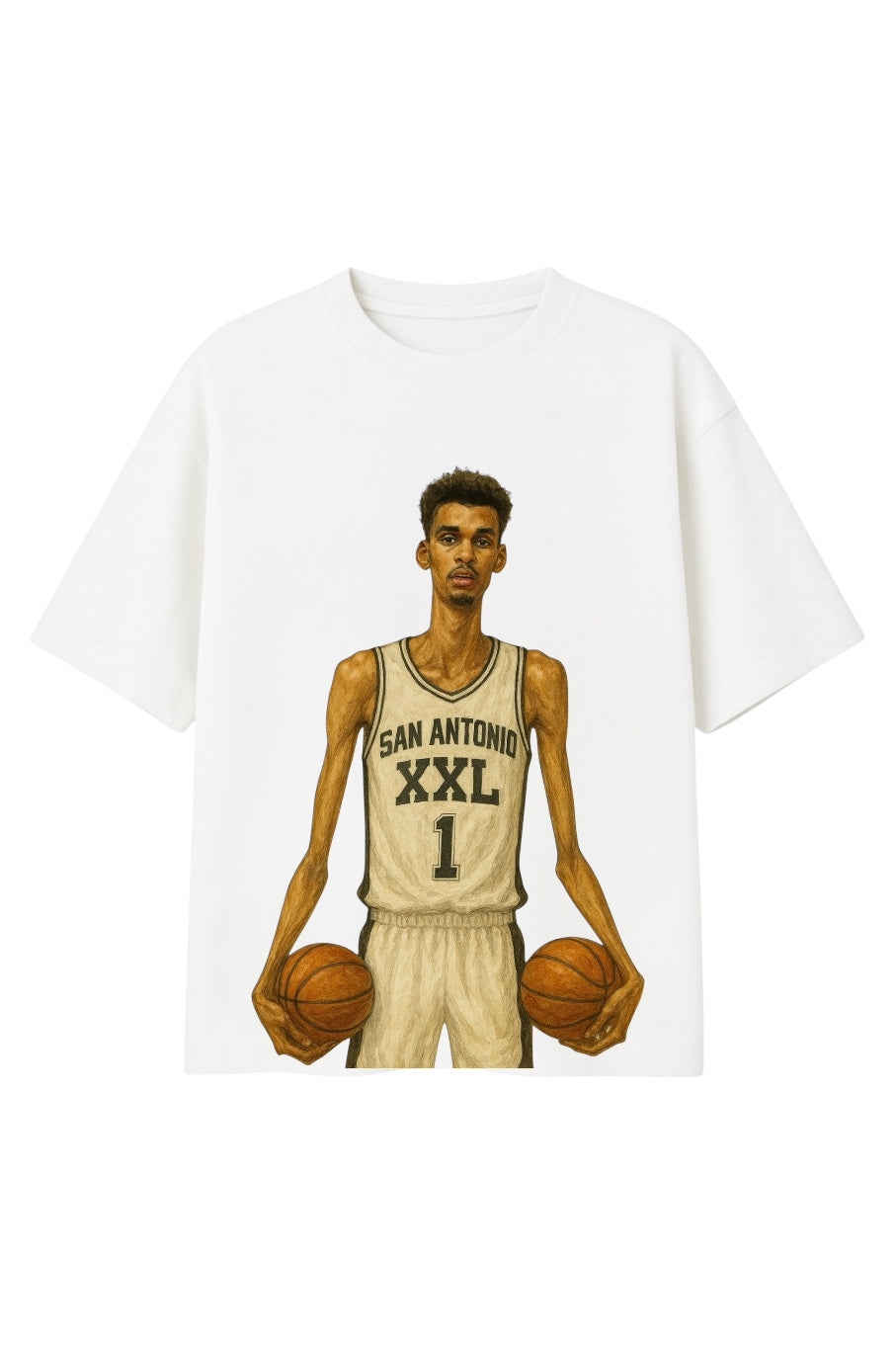 Victor Wembanyama XXL White “Cheat Code” T-Shirt