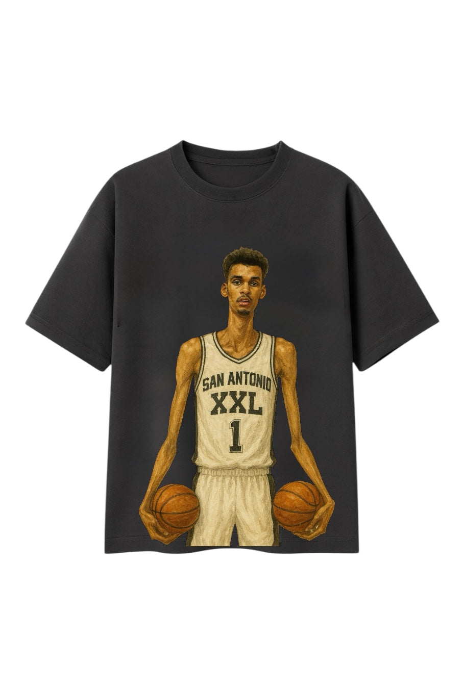 Victor Wembanyama XXL Gray “Cheat Code” T-Shirt